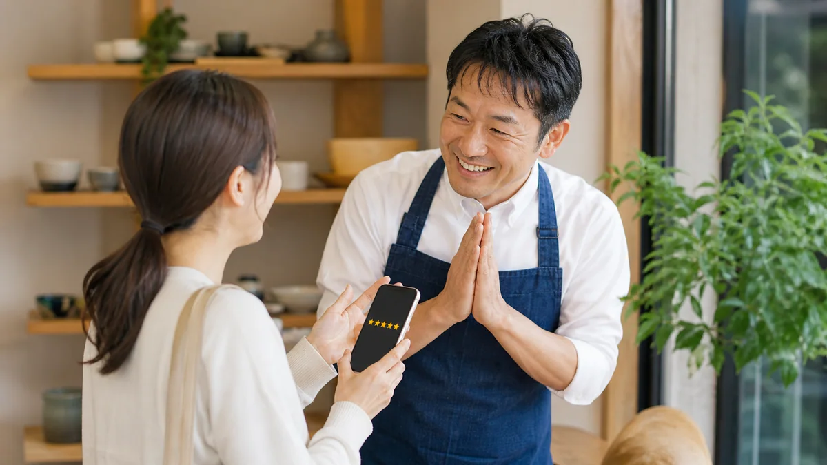お客様に感謝を伝える店舗オーナー