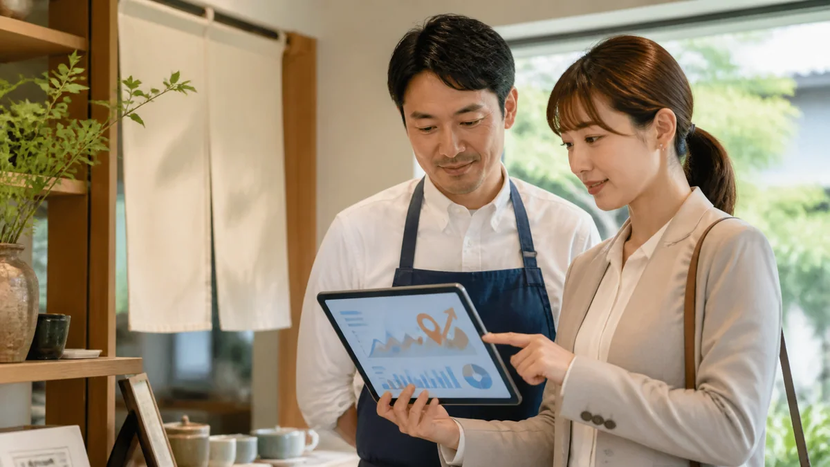 Googleビジネスプロフィールのデータを確認する様子