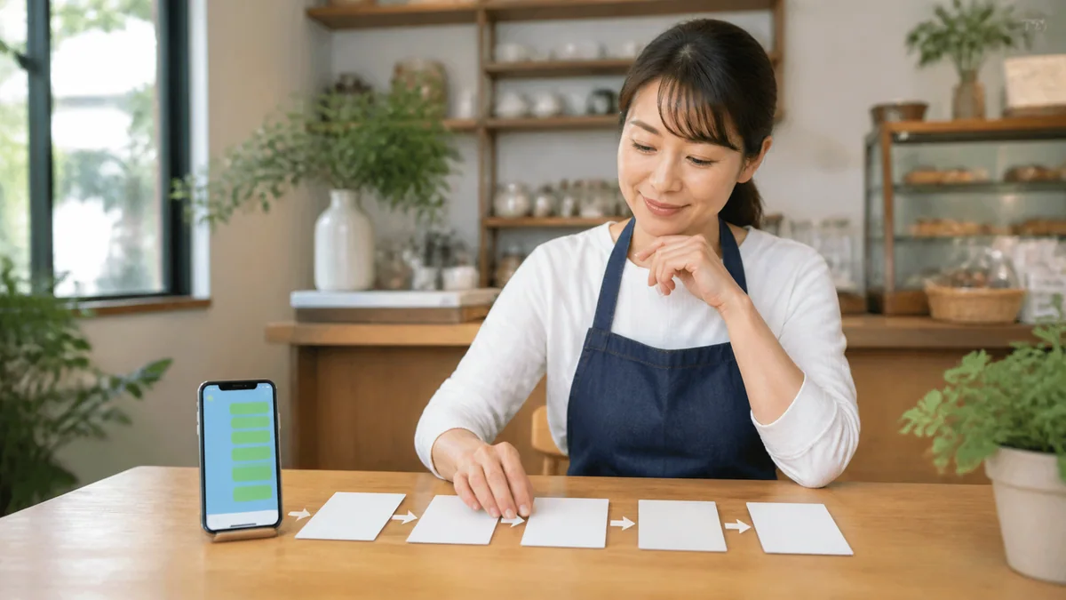 LINEのステップ配信を設計する店舗オーナー